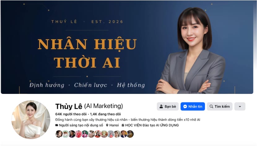 Trang cá nhân chị Thủy Lê - thương hiệu Nhân Hiệu Thời AI